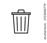 Trashcan icon. Carbage can symbol. Flat shape delete sign. Trash container and recycling bin logo. Vector illustration image. Isolated on white background.