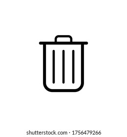 Trashcan icon. Carbage can symbol. Flat shape delete sign. Trash container and recycling bin logo. Vector illustration image. Isolated on white background.