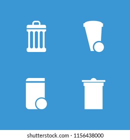 Trashcan icon. collection of 4 trashcan filled icons. editable trashcan icons for web and mobile.
