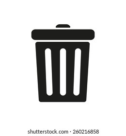 The Trashcan Icon. Dustbin Symbol. Flat Vector Illustration