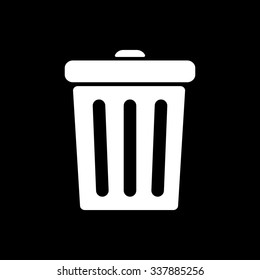 The trashcan icon. Dustbin symbol. Flat Vector illustration