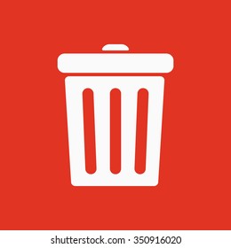 The trashcan icon. Dustbin symbol. Flat Vector illustration