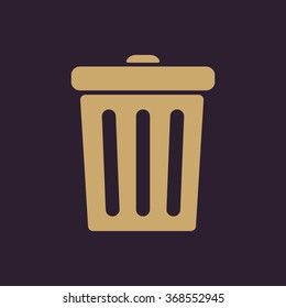 The trashcan icon. Dustbin symbol. Flat Vector illustration