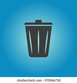 Trashcan icon. Flat vector illustration in black on white background. EPS 10