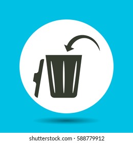 Trashcan icon. Flat vector illustration in black on white background.