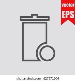 Trashcan icon infographic isolated in flat style.Vector illustration.