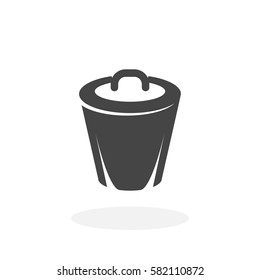 Trashcan icon isolated on white background. Trashcan vector logo. Flat design style. Modern vector pictogram for web graphics - stock vector