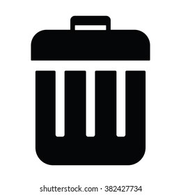 Trashcan icon on the white background