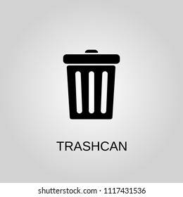 Trashcan icon. Trashcan symbol. Flat design. Stock - Vector illustration