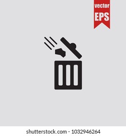 Trashcan icon in trendy isolated on grey background.Vector illustration.