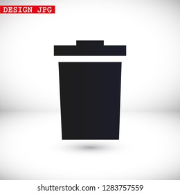 trashcan icon vector