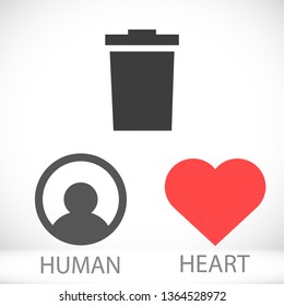 trashcan icon vector