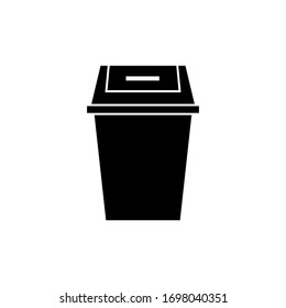 Diseño de estilo de glifo vectorial de icono de Trashcan para su diseño