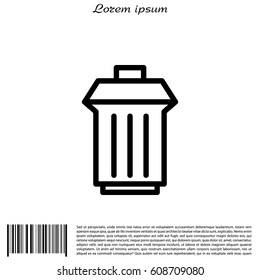 trashcan icon. vector illustration