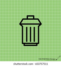 trashcan icon. vector illustration