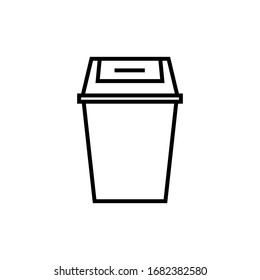 Trashcan icon vector outline style design for your design