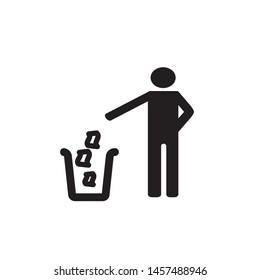 trashcan icon vector symbol template