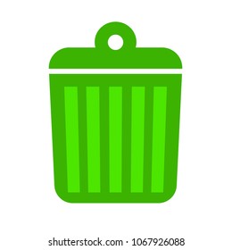 Trashcan Icon, Vector Trash Bin - Basket Illustration - Garbage Basket Symbol