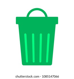 Trashcan Icon, Vector Trash Bin - Basket Illustration - Garbage Basket Symbol