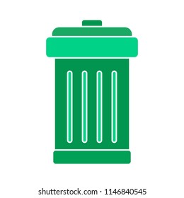 Trashcan Icon, Vector Trash Bin - Basket Illustration - Garbage Basket Symbol