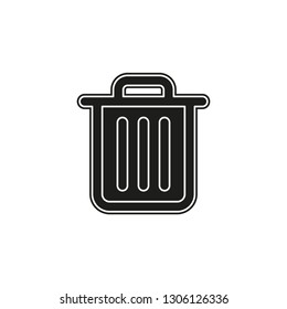 trashcan icon, vector trash bin - basket illustration - garbage basket symbol