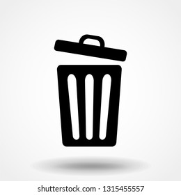 trashcan icon, vector trash bin - basket illustration - garbage basket symbol