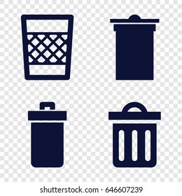 Trashcan icons set. set of 4 trashcan filled icons such as trash bin