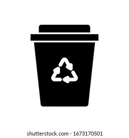 Trashcan icon,vector illustration. Flat design style. vector trashcan icon illustration isolated on White background, trashcan icon Eps10. recycling icons graphic design vector symbols.
