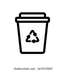 Trashcan icon,vector illustration. Flat design style. vector trashcan icon illustration isolated on White background, trashcan icon Eps10. recycling icons graphic design vector symbols.