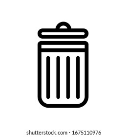 Trashcan icon,vector illustration. Flat design style. vector trashcan icon illustration isolated on White background, trashcan icon Eps10. recycling icons graphic design vector symbols.