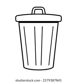 trash-can of a line art vector