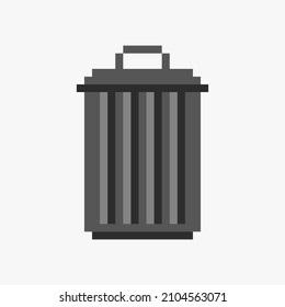 Trashcan en diseño de arte de píxeles