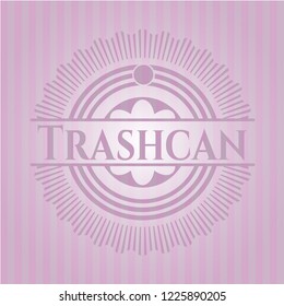 Trashcan realistic pink emblem