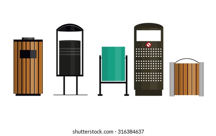 Trashcan Set Vector Illustration EPS10