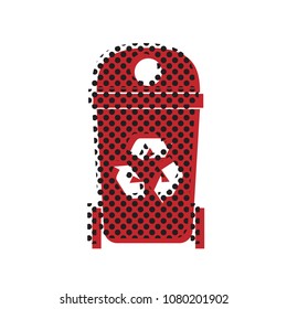Trashcan sign illustration. Vector. Brown icon with shifted black circle pattern as duplicate at white background. Isolated.