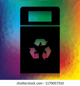 Trashcan sign illustration. Vector. Flat style black icon on white.