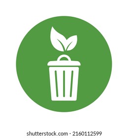 Trashcan einfaches Symbol Bio Ökosymbol für Web und Business