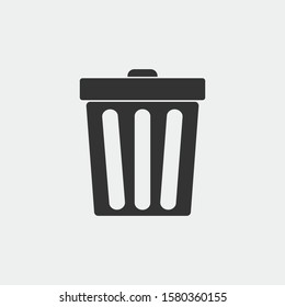 Trashcan vector icon illustration sign
