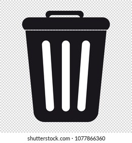 Trashcan - Vector Icon - Isolated On Transparent Background