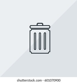 Trashcan Vector Icon, The outlined symbol of trash bin with cap. Simple, modern flat vector illustration for mobile app, website or desktop app   