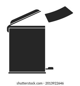 Trashcan vector icon.Black vector icon isolated on white background trashcan.