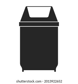 Icono del vector de trashcan.Icono del vector negro aislado en el trasvase de fondo blanco.