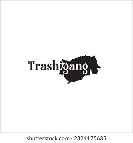 Trashigang map and black lettering design on white background