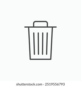 Trashline na cor preta da linha fina. ilustração simples de símbolos vetoriais planos.