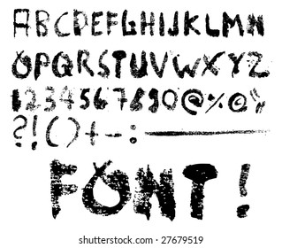 Trashy vector font plus some special character - Grunge -