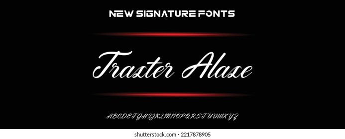 Traster Alase Sports Minimal-Tech-Schriftsatz. Luxuriöse Vektorgrafik für Unternehmen. Modernes Design für Gaming-Schriftarten.