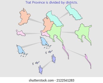 Die Provinz Trat ist nach Bezirken unterteilt.