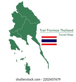 Trat Province Map green map is one of the provinces of Thailand