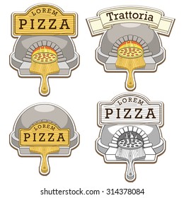 Trattoria pizza oven emblem design vector, illustration, trattoria, pizza, pizzeria, title, design, oven, emblem