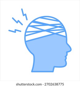 Ilustración vectorial de icono azul de trauma